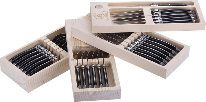 Produktbild Laguiole 24 Stück CUTLERY 4 LAYERS WOODEN BOX (24 Stück, Besteck Set)