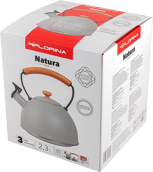 Produktbild Florin Edelstahl-Induktions- und Gas-Wasserkocher Natura Line 2,3 l grau (2.30 l)