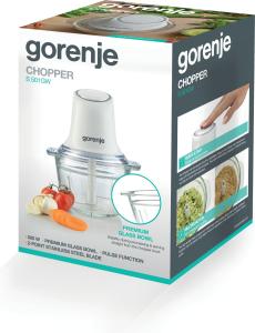 Actual product image Gorenje Chopper - white- 500 W, AC motor, 1 l glass container with measuring scale, rubber feet- Turbota (1000 ml, 500 W)