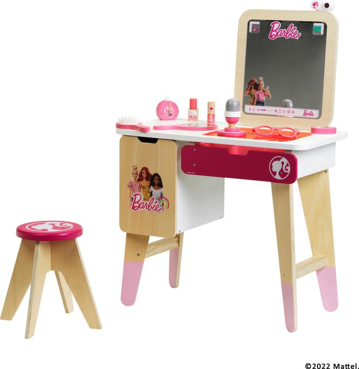 Image du produit Theo Klein 5716 Barbie - Coiffeuse et studio de vlogging, bois (MDF) (55 x 30 x 83 cm)
