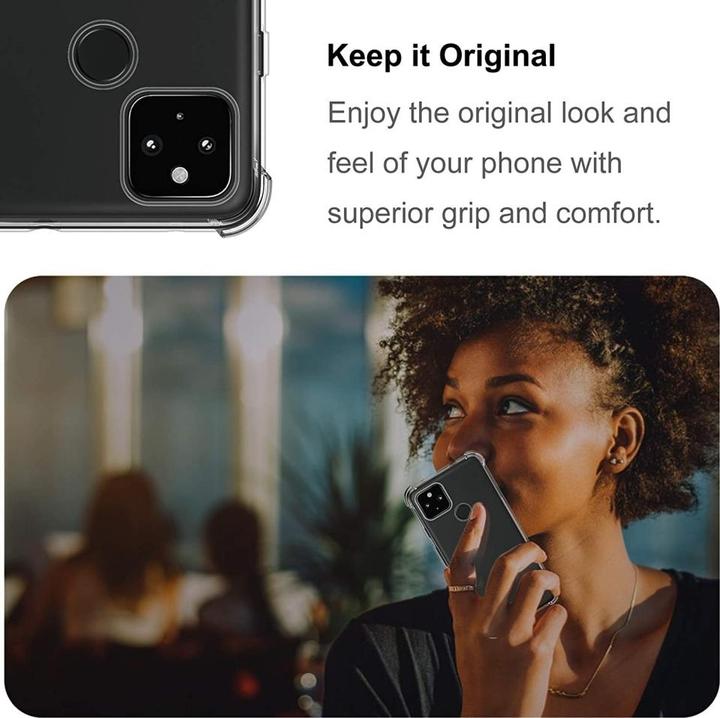 Produktbild Screenguard Google Pixel 4a Hülle Crystal Soft Airbag Bumper (Google Pixel 4a)