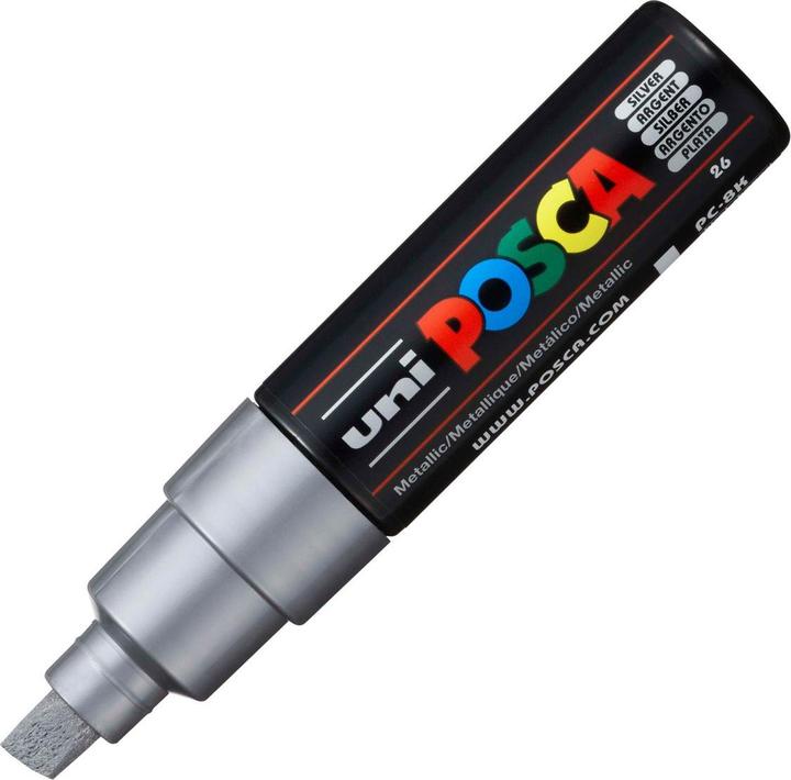 Actual product image Posca Marker PC-8K wedge tip (Silver, 8 mm, 1 x)