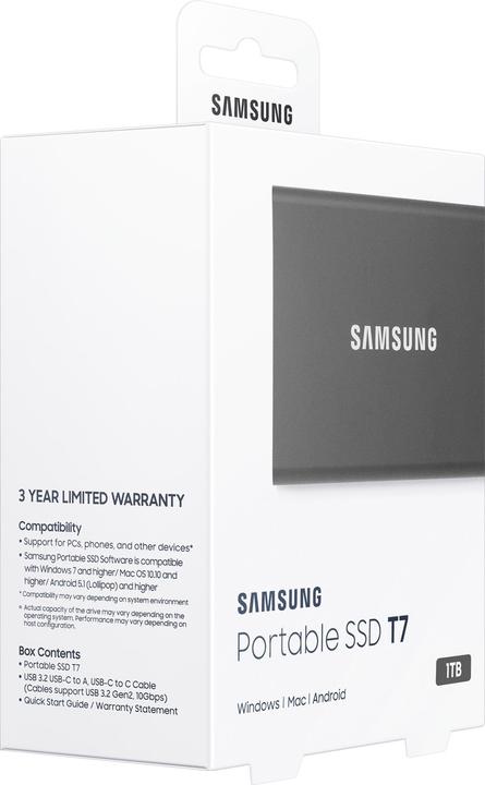 Image du produit Samsung Portable T7 Titan Grey (1000 Go)