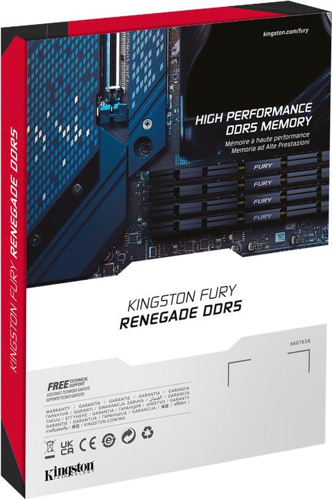 Produktbild Kingston 32GB 6400MT/s DDR5 CL32 DIMM FURY Renegade Silver XMP (1 x 32GB, 6400 MHz, DDR5-RAM, DIMM)