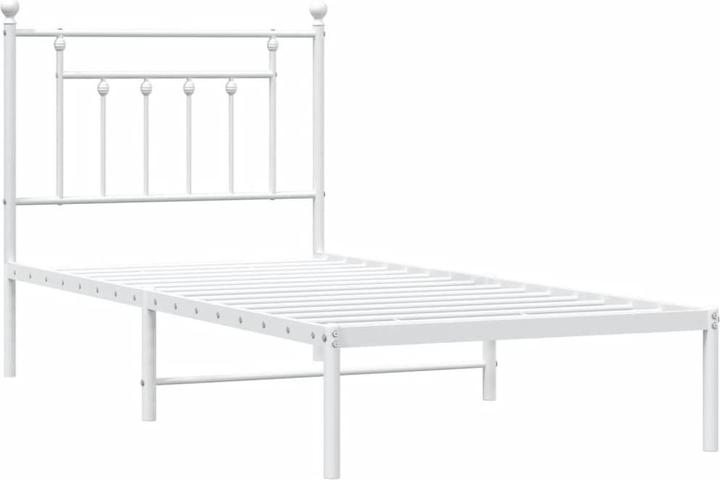 Produktbild VidaXL Bettgestell mit Kopf- und Fussteil Metall Weiss 100x190 (100 x 190 cm)
