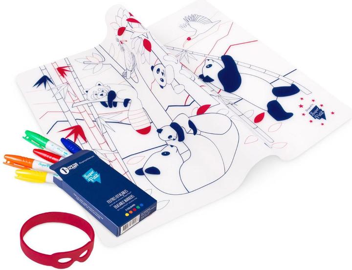 Image du produit Super Petit Set de table en silicone contre l'ennui "Panda Wildlife". (1 pcs, 40 x 30 cm)