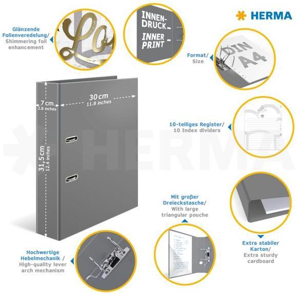 Produktbild HERMA Rezeptordner A4 (A4, 70 mm, 1 Stück)