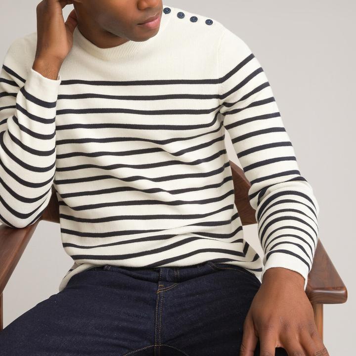 Produktbild La Redoute Collections Matrosenpullover aus Bio-Baumwolle (L)