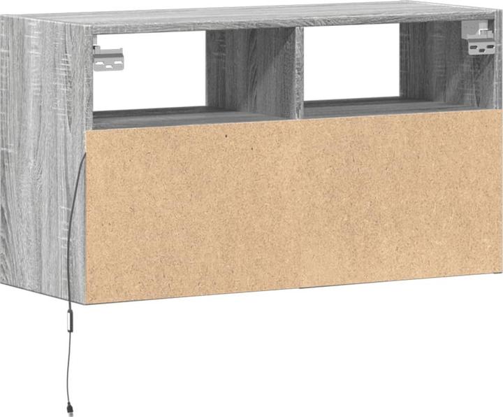 Produktbild VidaXL TV Schrank Wandschrank Lowboard Hängend mit LED-Beleuchtung Grau Sonoma