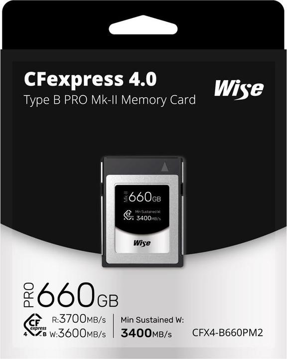 Actual product image Wise CFexpress 4.0 Type B PRO 660GB MK-II WI-CFX4-B660PM2 (660 GB, CFexpress type B)