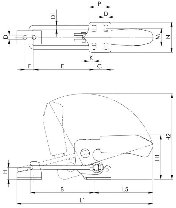 Productafbeelding Amf Sluitklem nr. 6848H maat 3 horizontaal (101 mm)