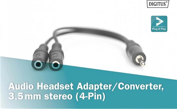 Actual product image Digitus Headset Adapter Cable TRRS (Headset adapter)
