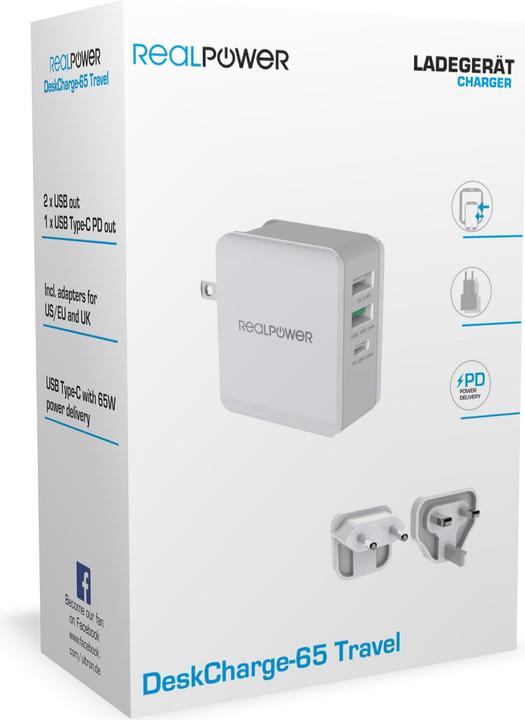 Actual product image RealPower DeskCharge-65 Travel (65 W)