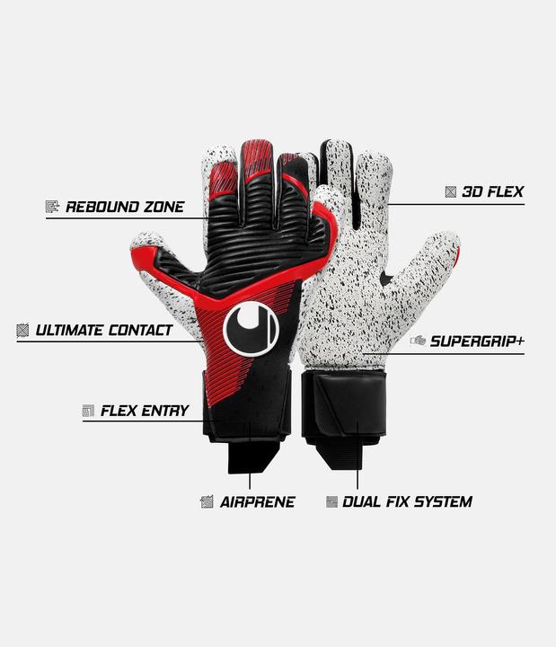 Produktbild Uhlsport Powerline Supergrip HN Torwarthandschuhe schwarz/rot/Weiss (7)
