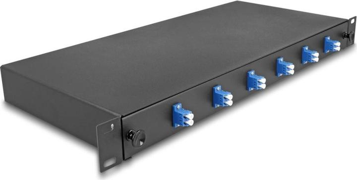 Delock 19? LWL Spleissbox 6 x LC Duplex OS2 1HE spleissfertig komplett bestückt