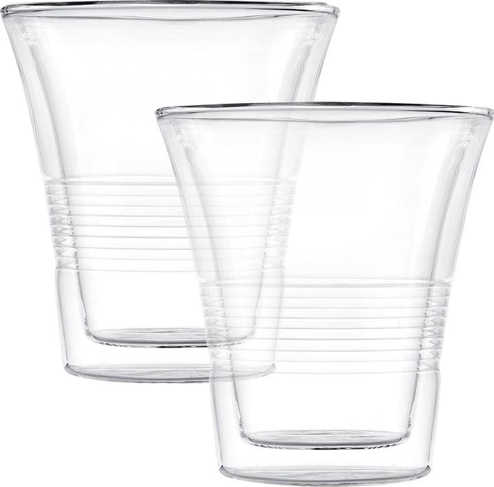 Actual product image Casativo 2er-Set edle Doppelwandgläser mit Riffelung, 330 ml (0.33 l, 2 x)