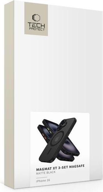 Immagine prodotto Tech-Protect MagMat Magsafe 3er-Set iPhone 16 Hülle - Mattschwarz (Apple iPhone 16)