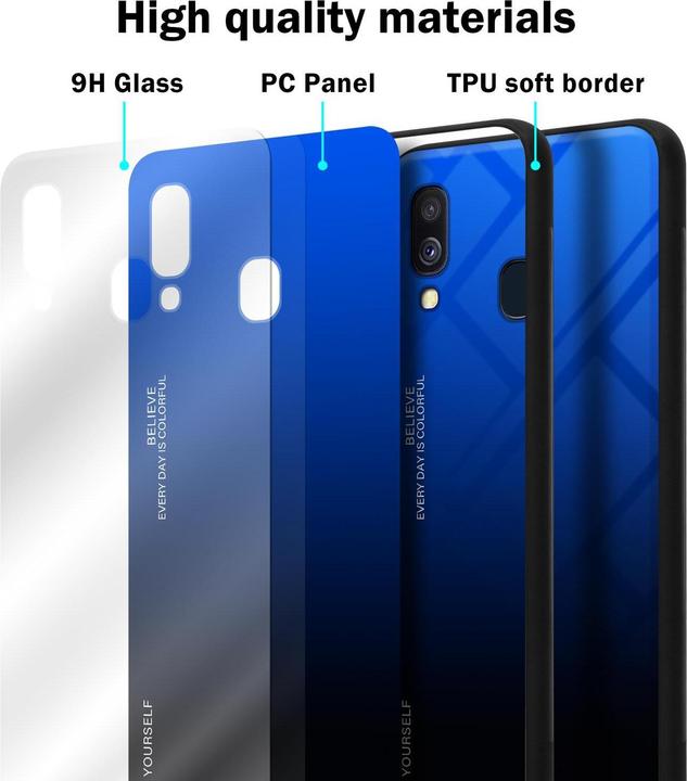 Produktbild Cadorabo TPU 2 Farben Glas Cover (Samsung Galaxy A40)