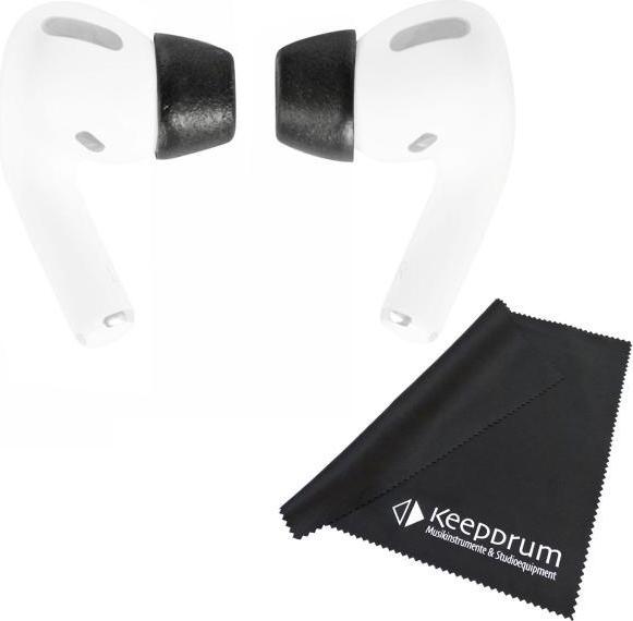 Actual product image Comply 2.0 Earplugs for AirPods Pro Size M with Microfibre Cloth