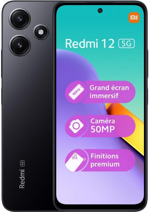 Actual product image Xiaomi Redmi 12 (128 GB, Midnight Black, 6.79", Hybrid Dual SIM, 50 Mpx, 4G)