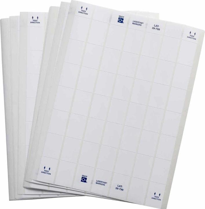 Actual product image Brady LAT-39-799-2.5, nylon fabric, white, 25.4 x 36.5 mm, permanent, US letter, 7-panel (2,520 E.)