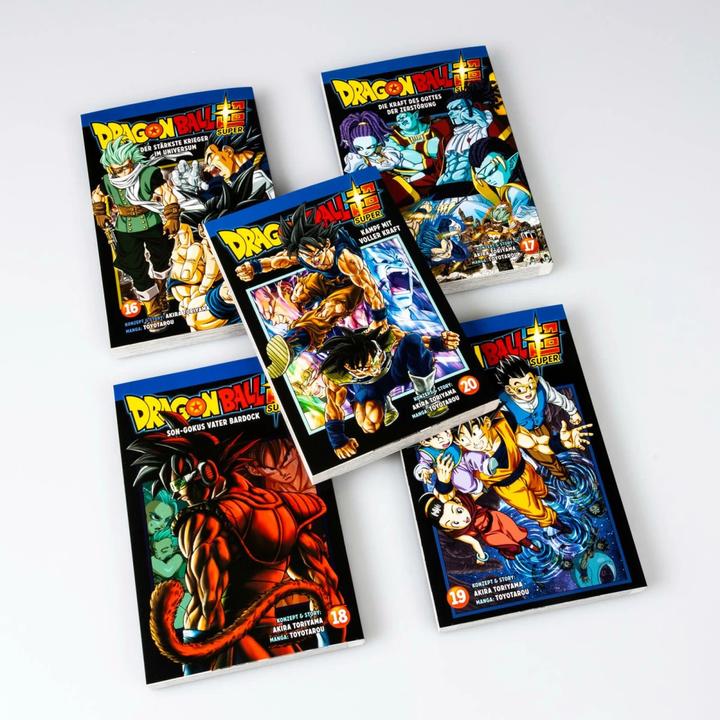 Produktbild Dragon Ball Super, Bände 16-20 im Sammelschuber (Deutsch, Katrin Stamm, Akira Toriyama (Original Story), Toyotarou, 2024)