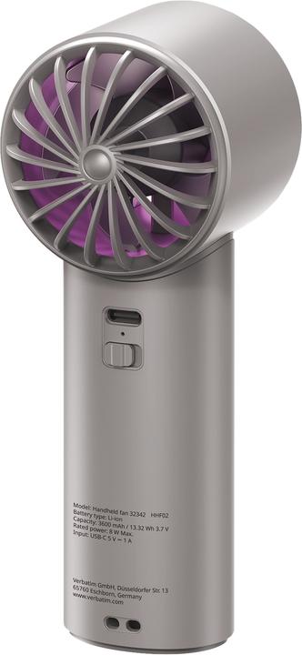 Actual product image Verbatim CoolnGo Handheld Fan Grey