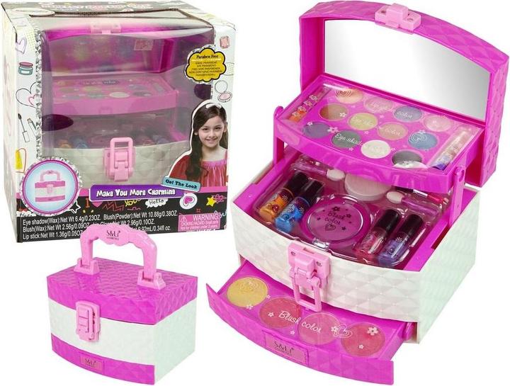 Actual product image Lean Toys Lean Sport Zestaw Piękności Kosmetyki Kosmetyczka Różowa Lakier do Paznokci Cienie