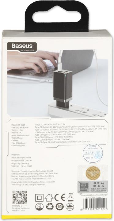 Immagine prodotto Baseus Caricabatterie per computer portatile GaN (65 W)