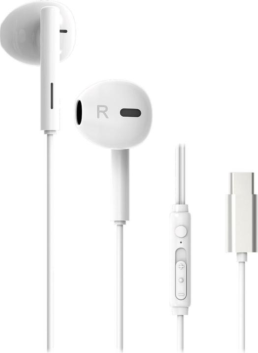 Produktbild Vivanco USB-C Capsule In-Ear Stereo Headset, weiss, kabelgebunden inkl. Fernbedienung (Kabelgebunden)