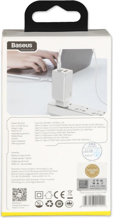Immagine prodotto Baseus Caricabatterie per computer portatile GaN (65 W)