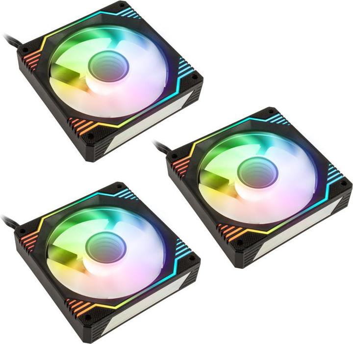 Kolink Umbra X 120mm ARGB High Performance PWM Fan Triple Pack - Noir (120 mm, 3 x)
