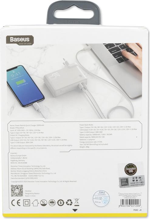Produktbild Baseus 2in1 GaN Charger + Powerbank (10000 mAh, 45 W)