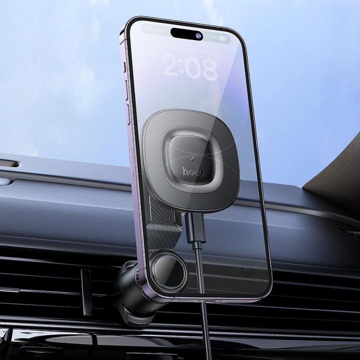 Produktbild Hoco Wireless headphones Car phone holder induction 15W air outlet HW30 black