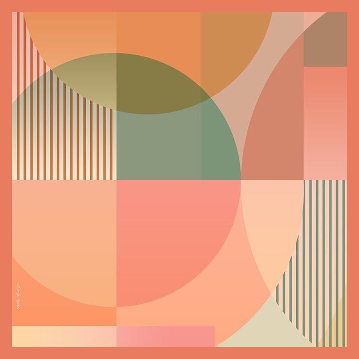 Image du produit Changemaker Seidenfoulard Multiverse 100%Seide 90x90cm pfirsich/orange/gr