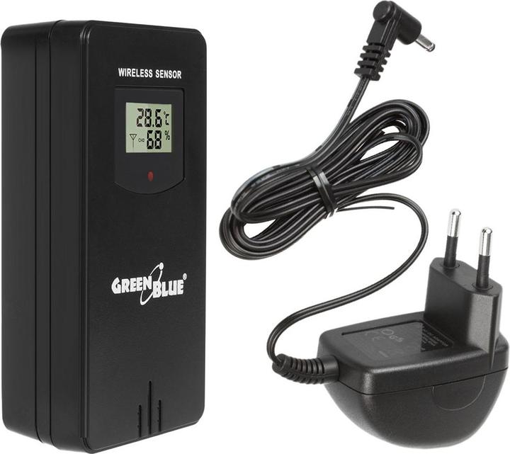 Produktbild Greenblue Funkwetterstation Farbe mit DCF Mondphasen Barometer Kalender Netzteil GB540N