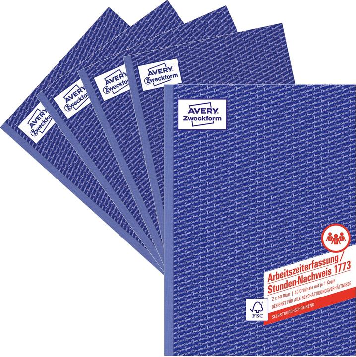 Produktbild Avery Zweckform Stundennachweis Formular 1773-5 DIN A4 (40 x)