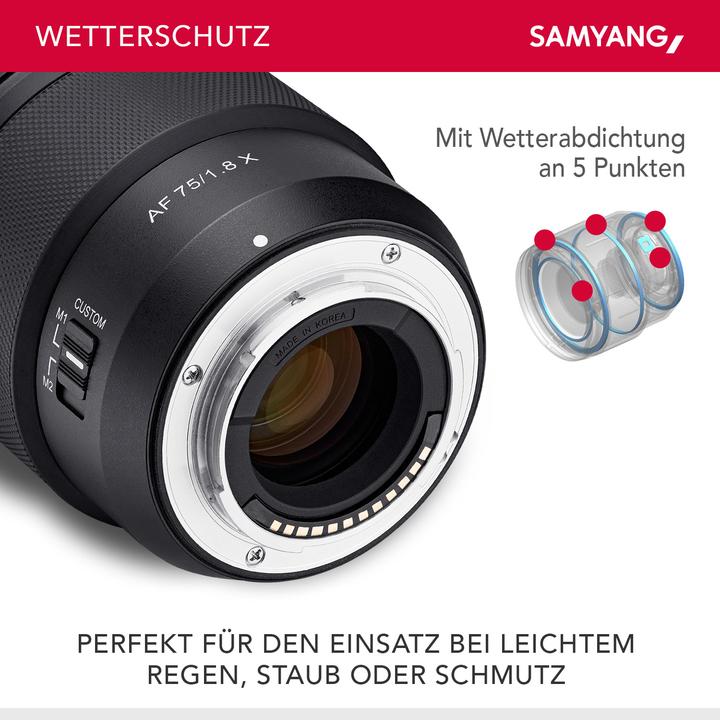 Actual product image Samyang AF 75mm F1,8 Fuji X (Fujifilm X, APS-C / DX)
