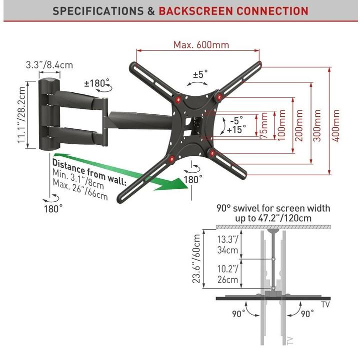 Actual product image Barkan WH 443 (Wall, 75", 43 kg)