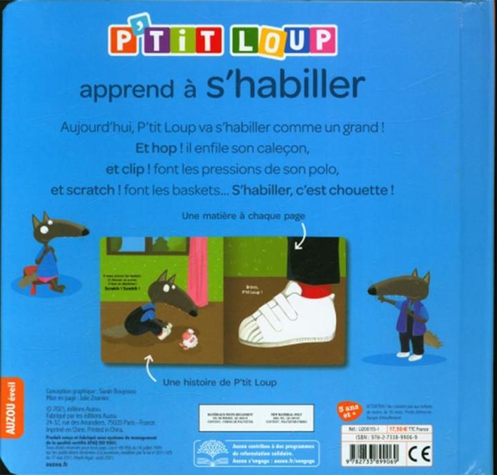 Image du produit P'tit Loup apprend à s'habiller (Français, Lallemand Orianne, Thuillier Éléonore, 2021)