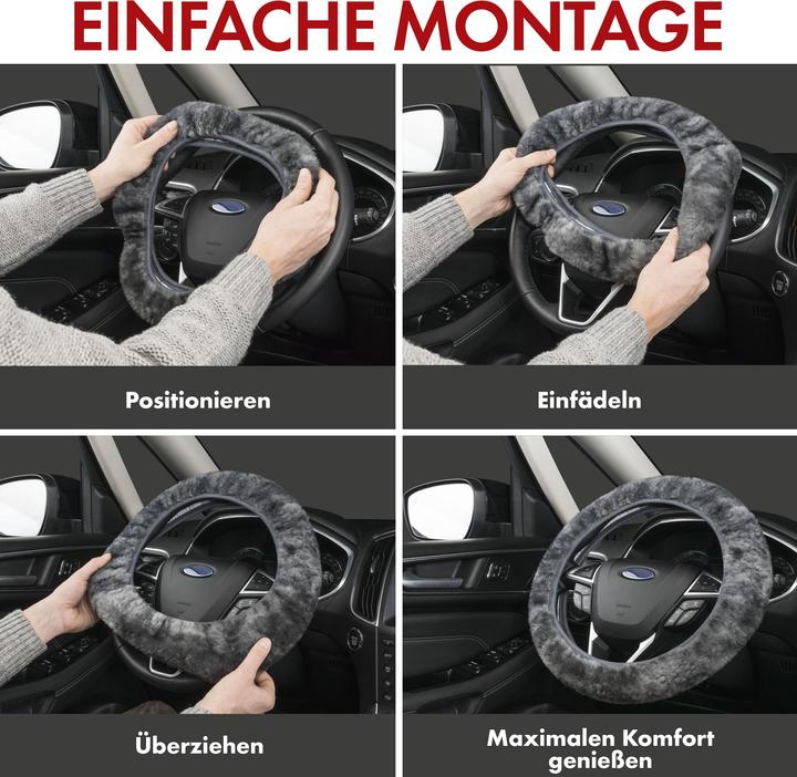 Produktbild Walser Lenkradhülle aus Lammfell, anthrazit