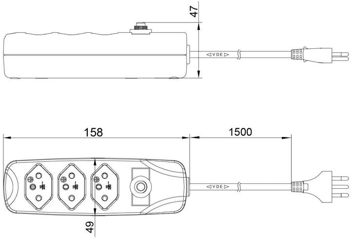 Produktbild Furber Power Steckerleiste 3xT13 (3 x, Typ 13, 1.50 m)