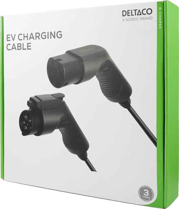 Produktbild Deltaco Electric car charging cable Type 2 - Type 2, 3 phases, 16A, 11KW, 5m (Typ 2, 11 kW, 16 A, 5 m)