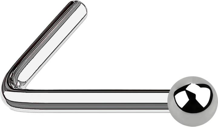 Star Piercing Nasenstecker gewinkelt silber mit Kugel (Titan G23, ohne Messing)