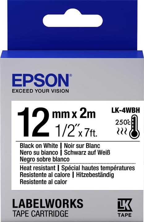 Epson Label Cassette Lk-4wbh (1.20 cm, Black)