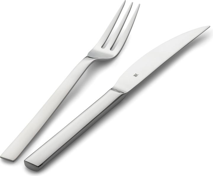 Produktbild WMF Steakbesteck Set Steakmesser 6 Personen Nuova 12tlg Spezialklingenstahl Edelstahl (12 Stück, Besteck Set)