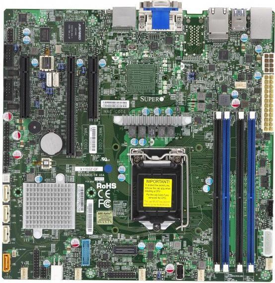 Produktbild Supermicro X11SSZ-QF: LGA1151, Intel i5/i7 (LGA 1151, Intel Q170 Express, mATX)