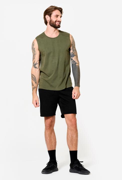 Actual product image Domyos Men's Stretchy Fitness Tank Top - Khaki Green (XL)