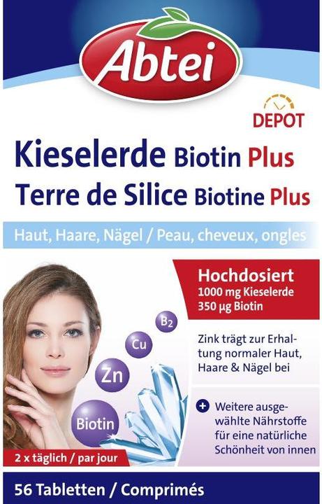 Produktbild Abtei Kieselerde Biotin Plus (neu) Tabl (56 Stück, Tabletten, 500 g)