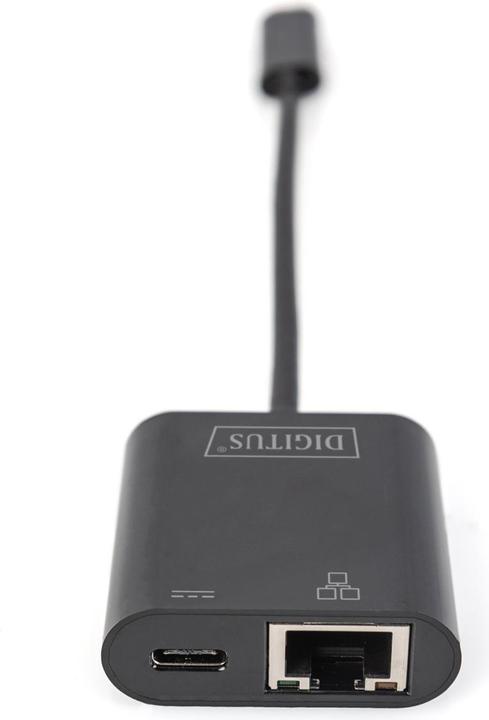 Image du produit Digitus USB Type-C™ Adaptateur Gigabit Ethernet avec support d'alimentation (USB-C, RJ45 (1x))